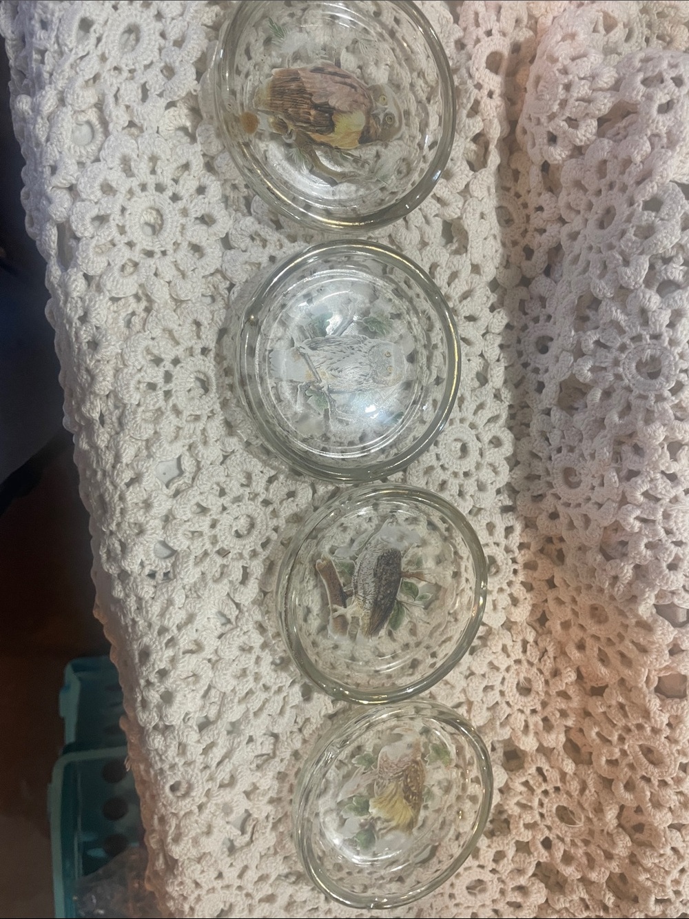 Vintage Viking Glass Bird — Ashtray, coasters or paperweights